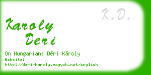 karoly deri business card